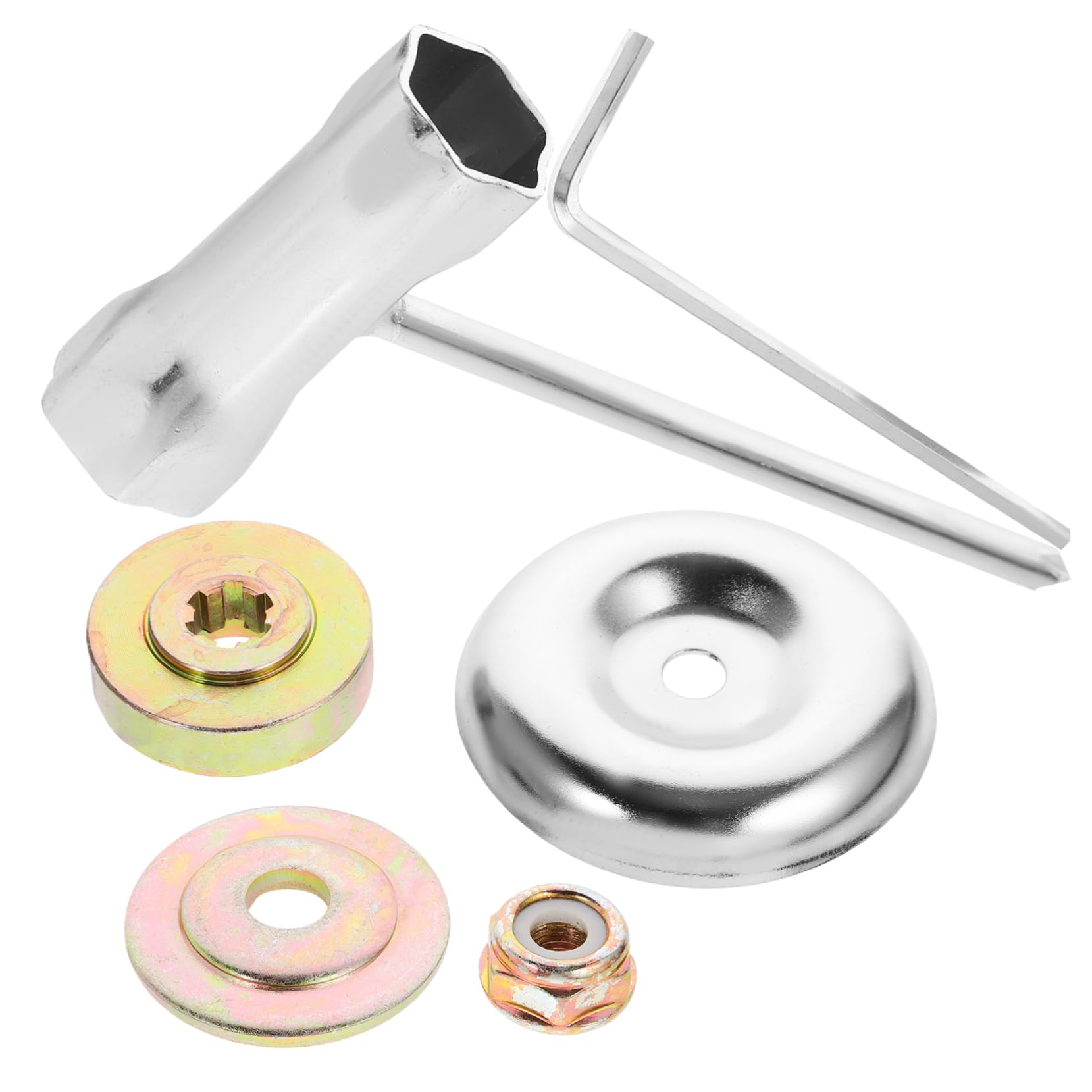 Mipcase 4sets Accessori per Tosaerba con Chiave di Ricambio e Disco Metallico per Decespugliatore per Giardinaggio e Manutenzione del Prato