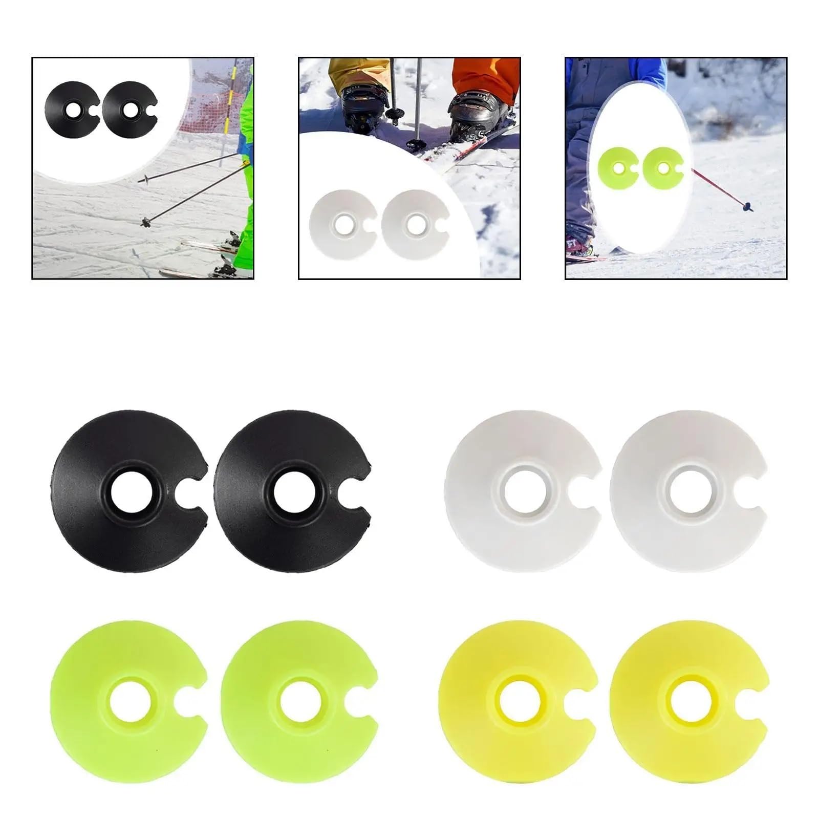 Lot de 6 paniers de bâtons de randonnée, protections de pointe de rechange pour bâtons de marche, paniers de boue et de neige en ABS