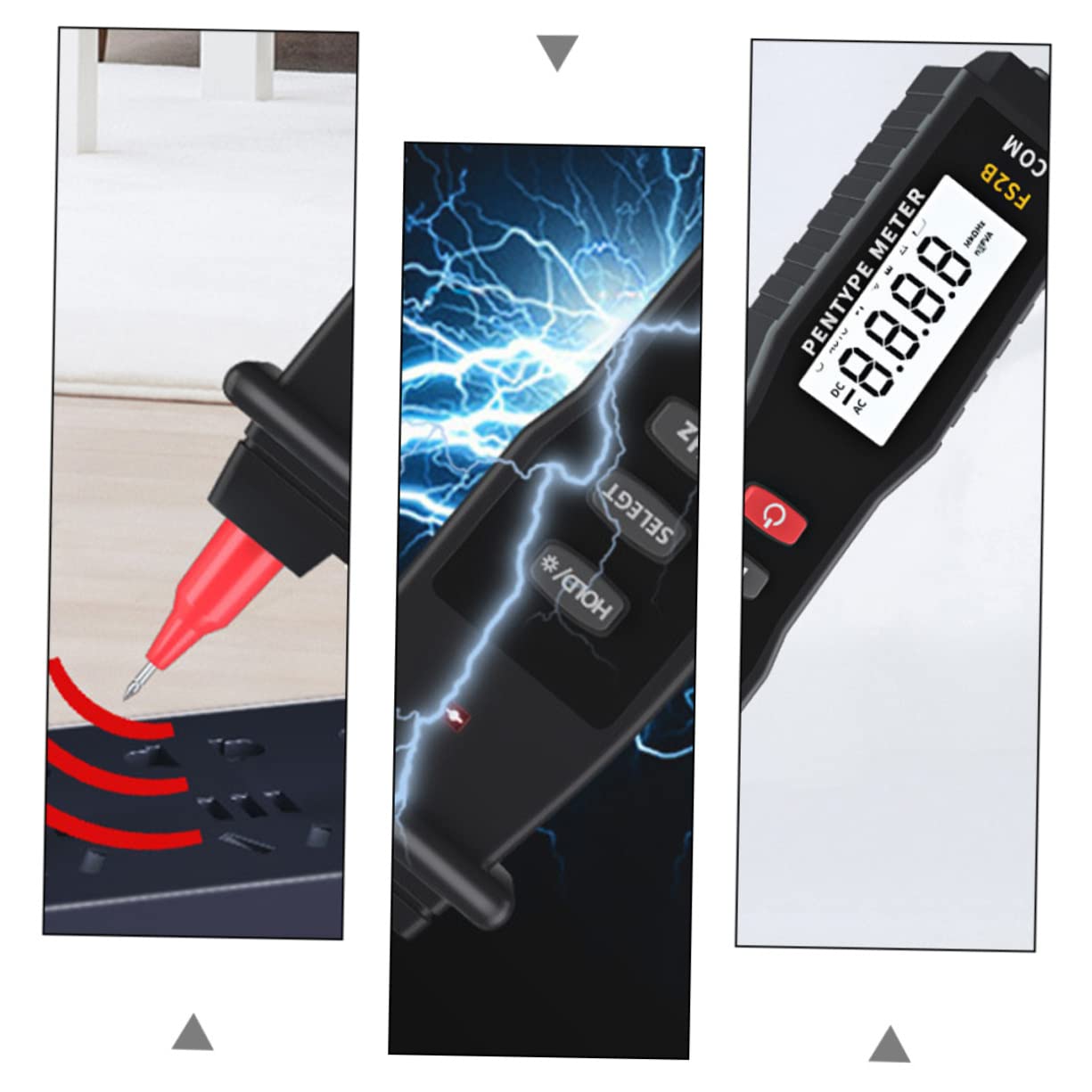 STOBOK 1Pc Digital Auto Range Multimeter High Accuracy Pen Design Multi Function Test Tool with Flashlight Lightweight Measures Voltage Resistance for Electric Appliance Repair