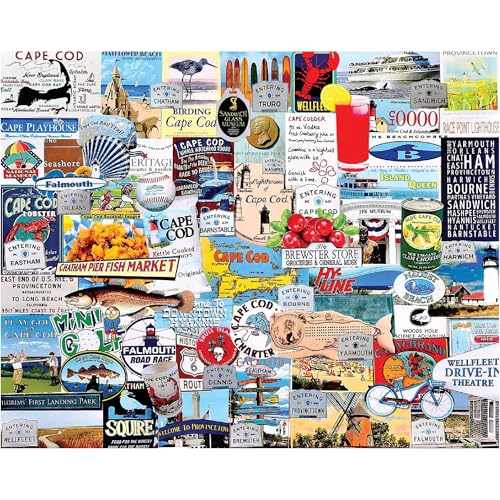 White Mountain Puzzles I Love Cape Cod - Rompecabezas de 1000 piezas | Piezas grandes, regalo para adultos y familia, 24"x30" pulgadas, collage miniatura 3