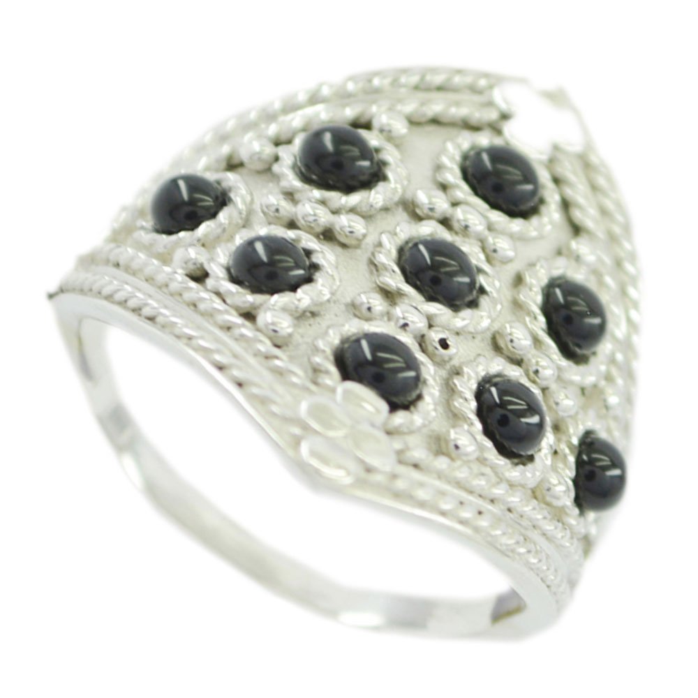 Jewelryonclick Genuine Black Onyx Ring 925 Silver Oval Shape Astrology for Her Size 4,5,6,7,8,9,10,11,12