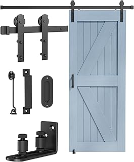 Barn Door Hardware Kit -6.6FT Sliding Door Hardware with Adjustable Floo...