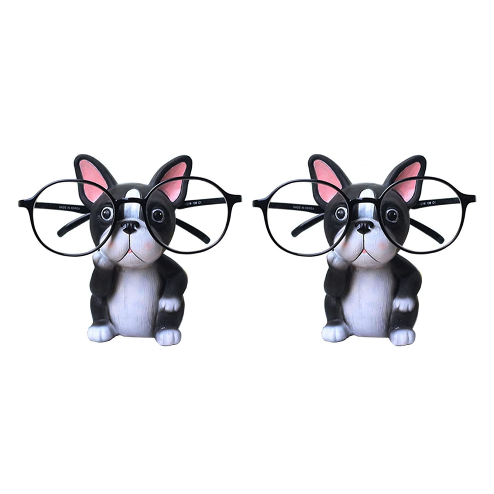 Porte-lunettes bouledogue x2 présentoir de table de chevet mignon
