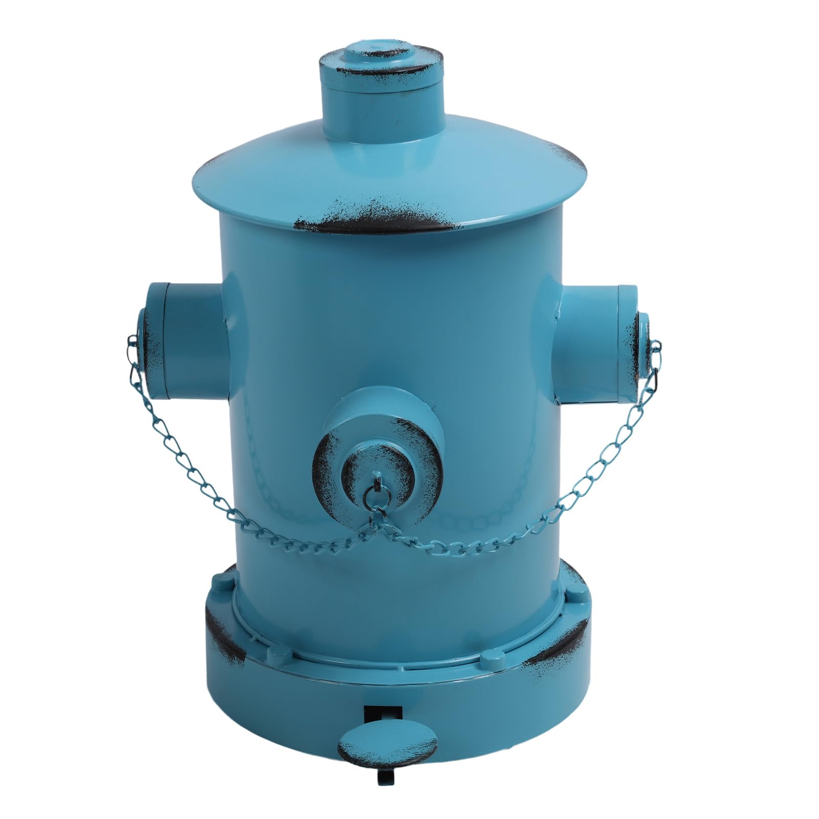 Bote de Basura Retro para Boca de Incendios, Bote de Basura con Pedal de Hierro Forjado de Gran Capacidad, Decoración Europea única de Arte de Hierro para el Hogar y la Oficina (azul claro)