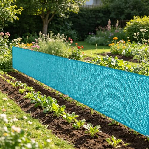 LIHUANE Pantalla Privacidad Balcón 110 x 360 cm Protección contra El Viento Protección Solar Balcon Privacidad con Cuerda y Bridas para Balcones Jardines Terrazas, Azul Cielo