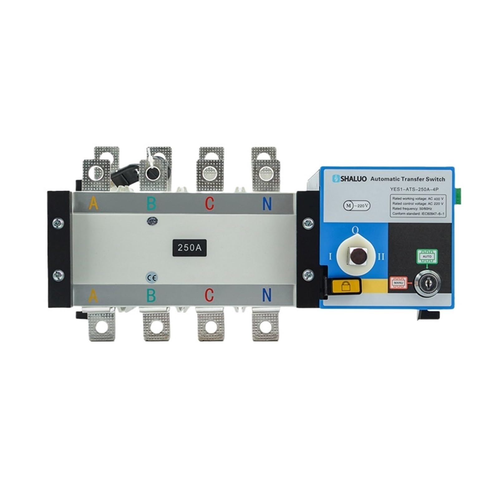ATS Dual Power Automatic Transfer Switch AC220 V 100 A 160 A 250 A 4P do generatora diesla, części sterujących, moduł obwodu (250 A 4P ATS)