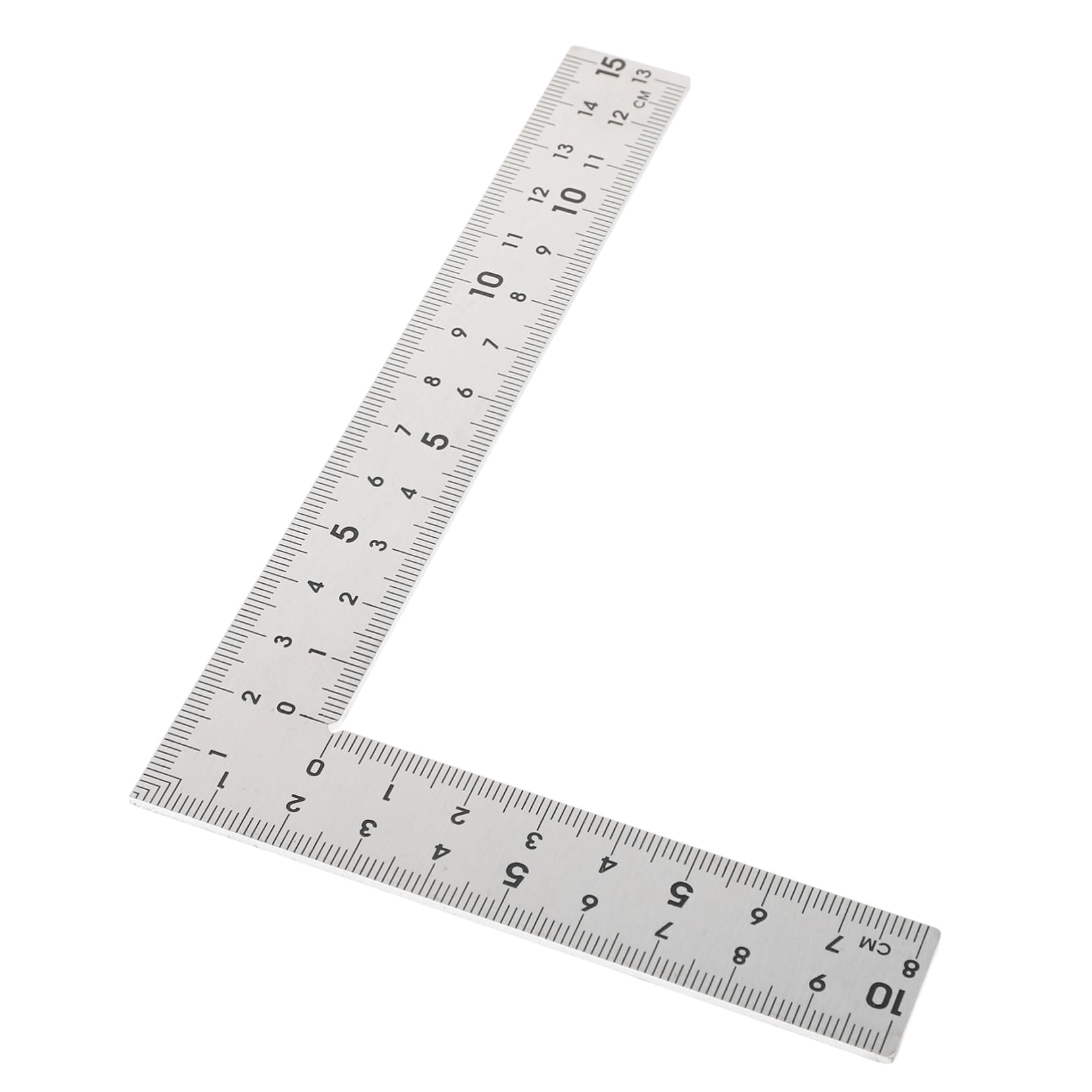 Mikikit 10x15cm Precision Square Ruler Metal Measuring Ruler for Woodworking Construction Projects
