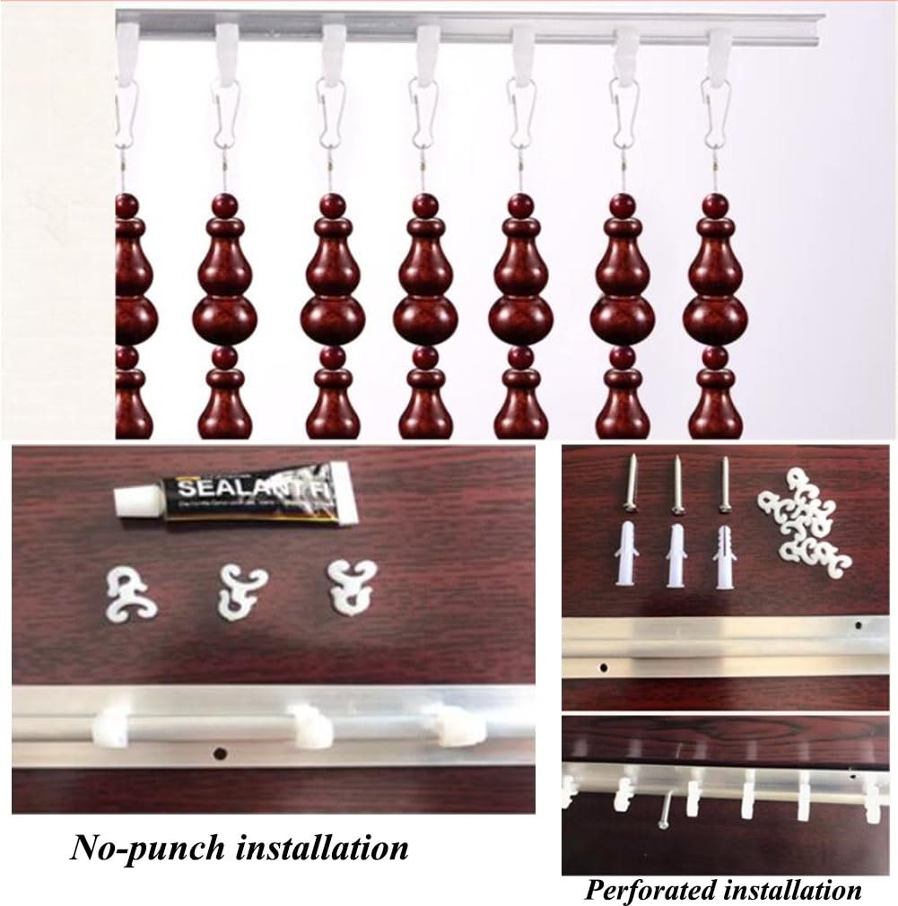 Rideau À Perles En Bois Pour Porte D'entrée, Rideau De Séparation En Perles De Calebasse Décoration De Séparation De Maison Pour Le Salon, La Chambre À Coucher, La Salle De Bain ( Couleur : brun , Tai