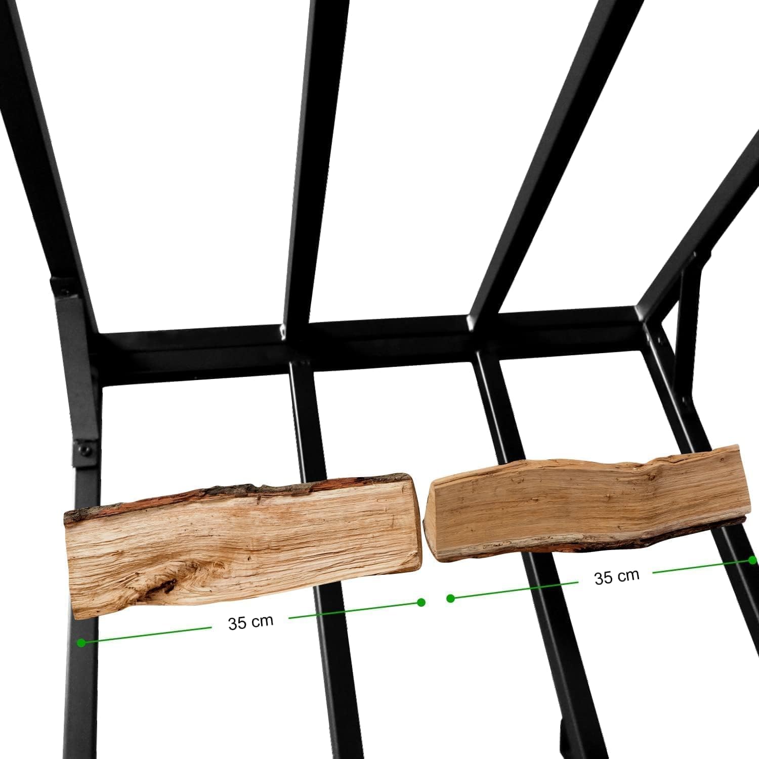 WIELS® Kaminholzregal außen 185x70x185cm, Brennholzregal außen XXL, Metall Kaminholzregal, Garten Kaminholzunterstand 3,3 SRM / 2,3m³ Kaminholzlager, Holzlager (Mit Wetterschutz, 185x70x185cm)