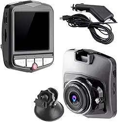 Câmera Veicular DVR Full HD 1080P, Gravador com Detecção de Movimento, Monitor LCD, Visão Noturna, Gravação em Loop, Ângulo 170°, Preto