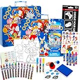 Sonic The Hedgehog Stationery Set for Kids - Bundle with Sonic Stickers, Coloring Sheets, Coloring Utensils, More in Carrying Tin Art Stationery Set