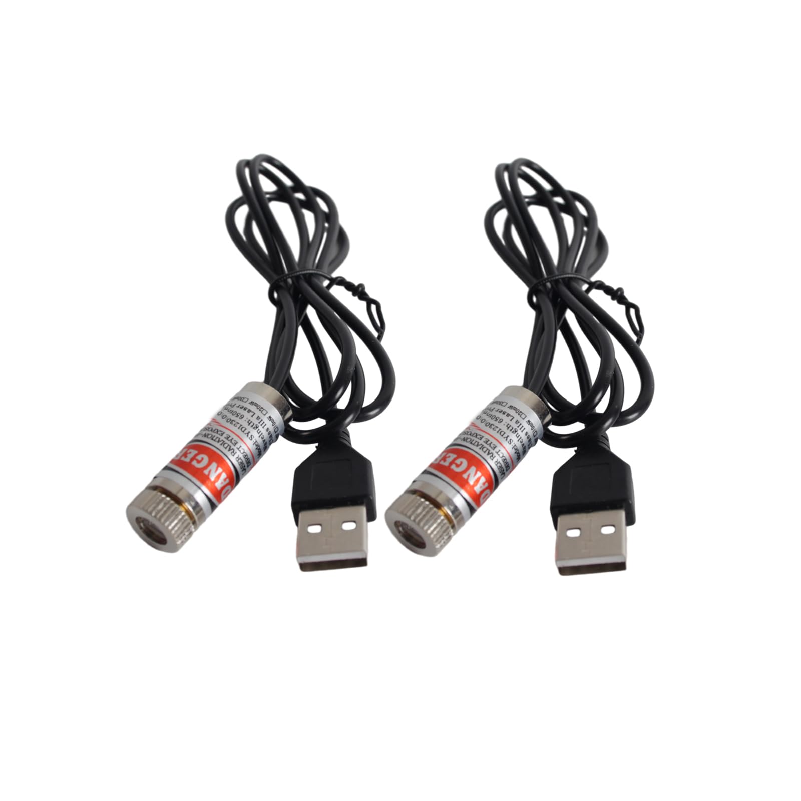 Beitesi Point-2Pack Red Line Laser Module, Industrial Laser Module, Adjustable Focus, Line Length 39″Usb Connector Diameter 12Mm(Poine-2Pack)