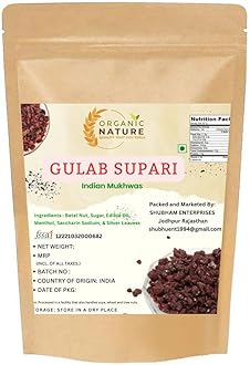ORGANIC NATURE Soft Gulab Supari 200 gms| Mouth Freshener Sweet Rose supari