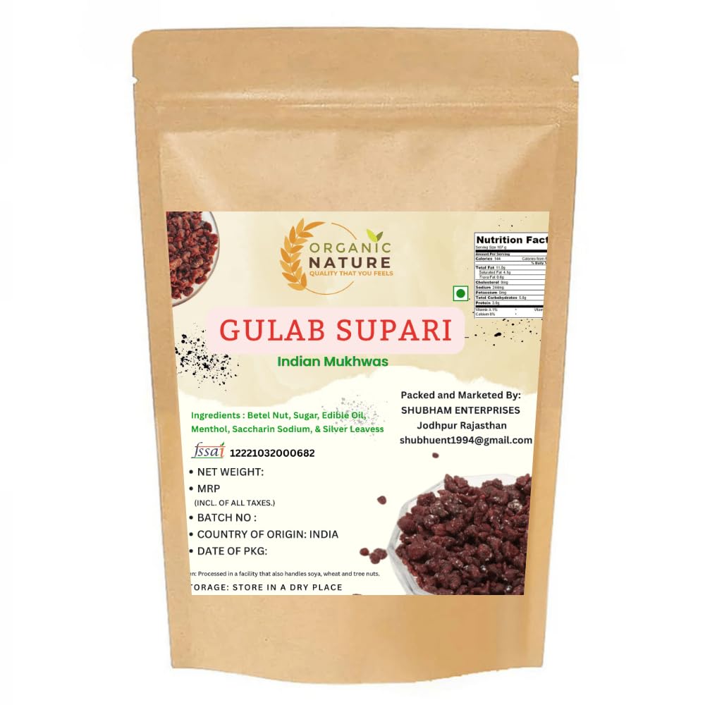 ORGANIC NATURE Soft Gulab Supari 400 gms| Mouth Freshener Sweet Rose supari