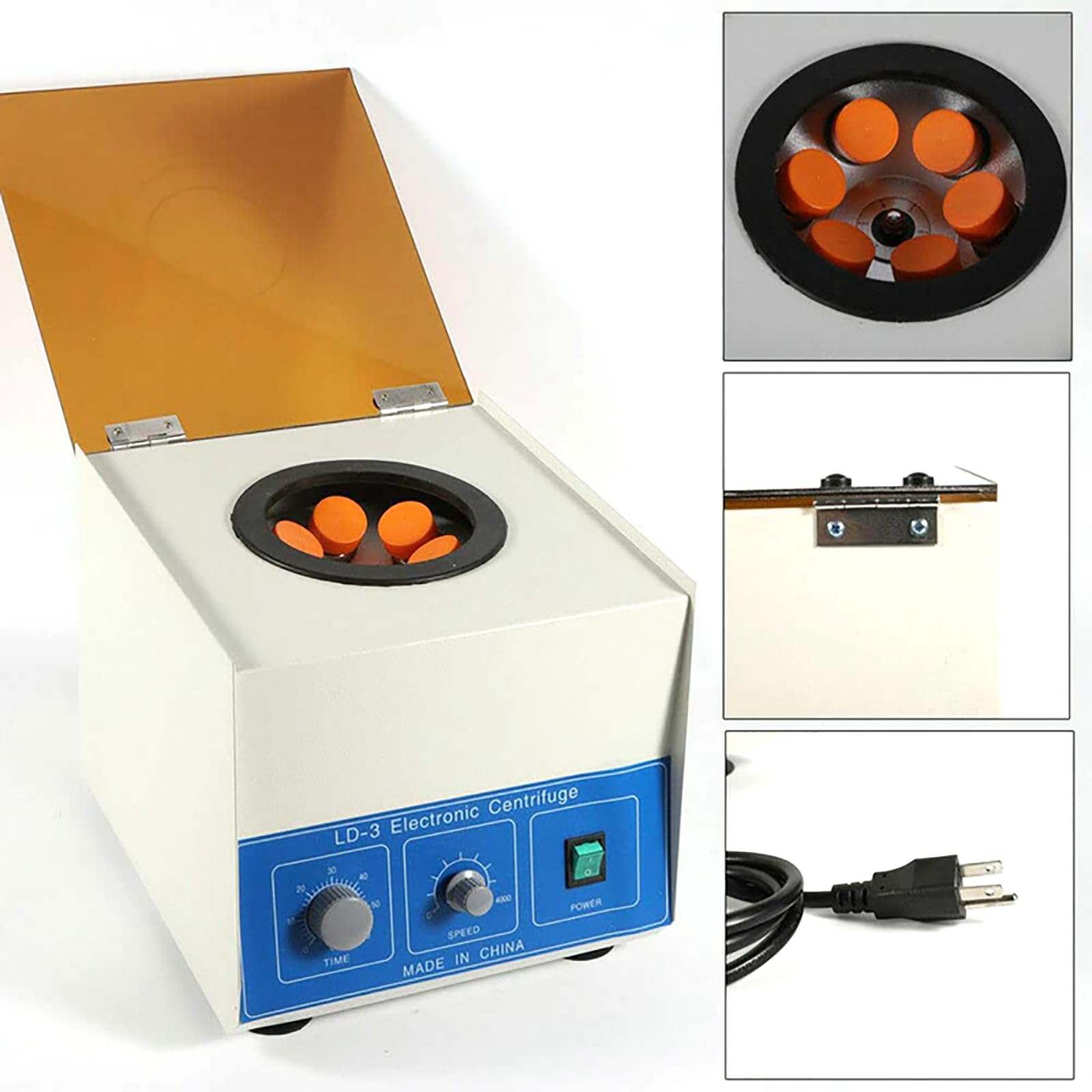 Centrífuga de laboratorio de mesa con velocidad ajustable y temporizador para aplicaciones médicas y de investigación