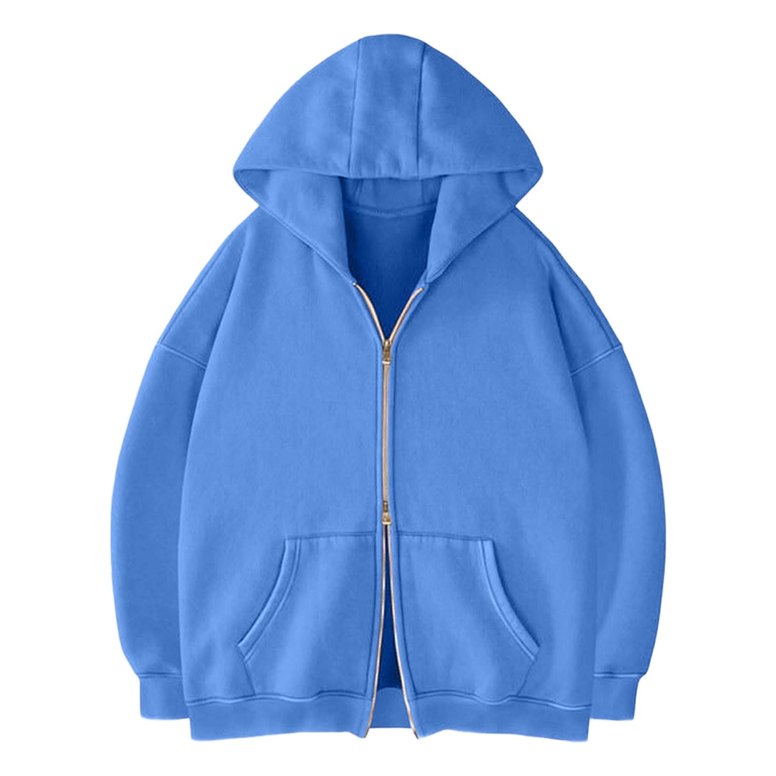 Felpa con Cappuccio Unisex a Maniche Lunghe, vestibilità Ampia, con Cerniera, Ideale per Autunno e Inverno, Casual, Sportiva, Tasche e Doppia Cerniera. Felpa Zip Donna