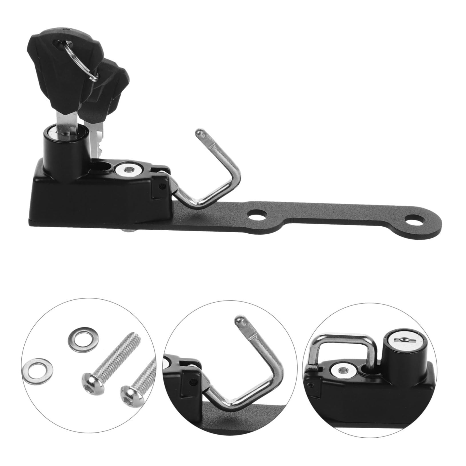 Zerodeko Antivol Multifonction Noir Moto de Métal de Sécurité Verrou Casque Installation Simple pour Moto et Scooter