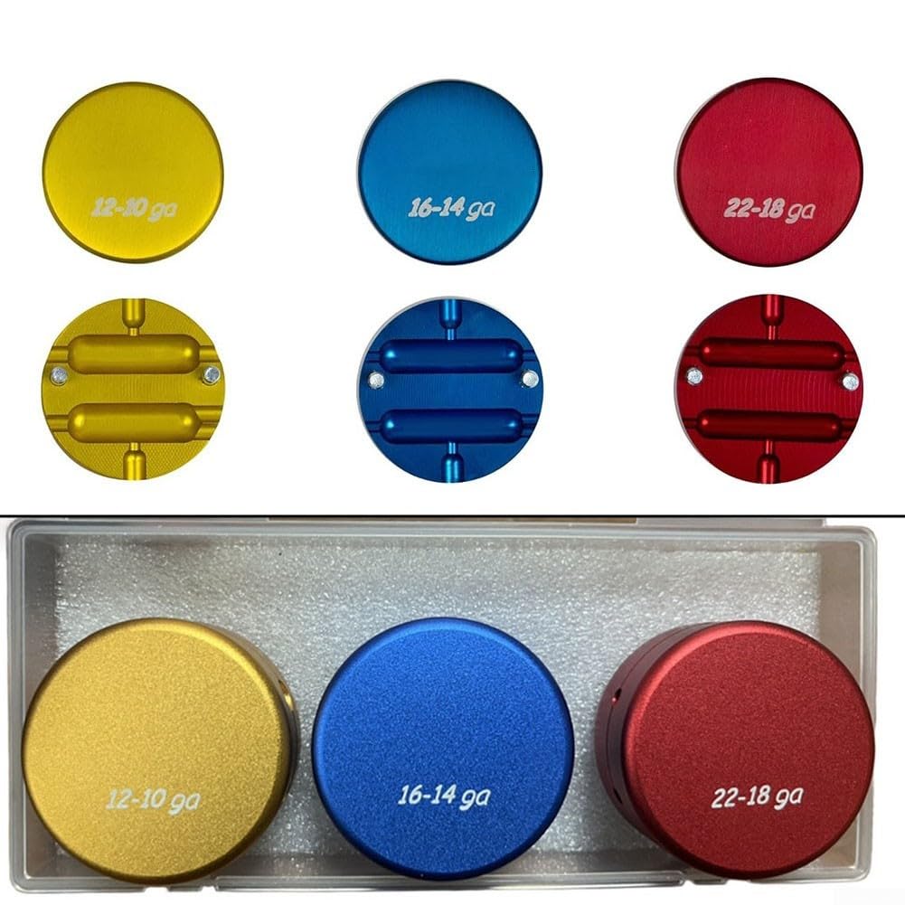 Conector de cable resistente al agua IP68 de aluminio Dual Cavity para cable subterráneo 16-14 AWG resistente a la intemperie manguito de conexión para jardín robot cortacésped (dorado, azul y rojo)