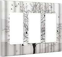 Vista 88 de Puerta de castillo de madera de mediados de siglo, estilo griego, cubierta de interruptor de luz de palanca individual, placa decorativa de pared