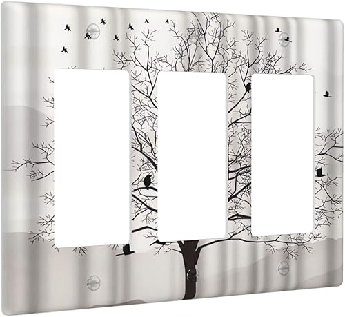 Miniatura 88 de Puerta de castillo de madera de mediados de siglo, estilo griego, cubierta de interruptor de luz de palanca individual, placa decorativa de pared