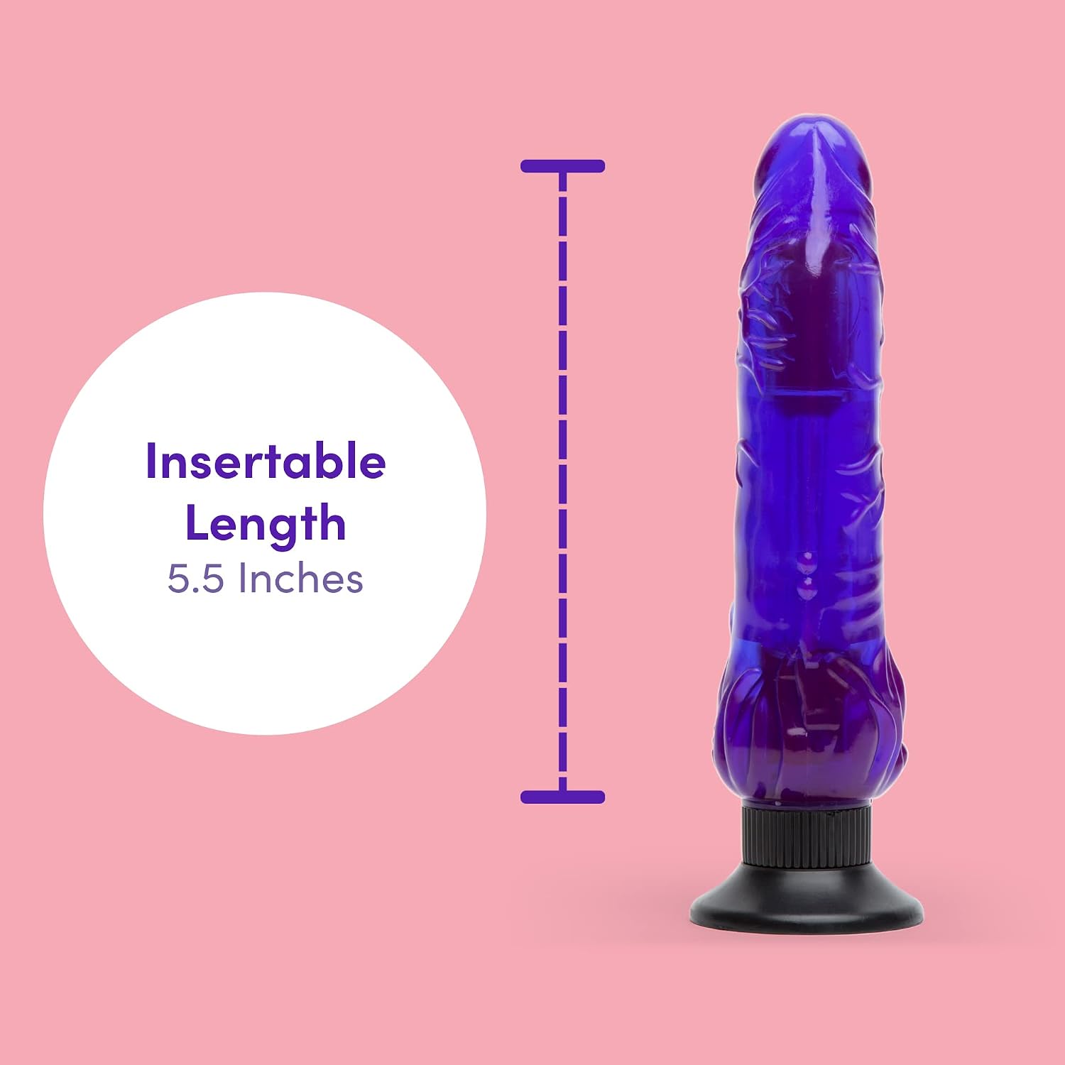 Lovehoney Triple Tickler Vibrating Dildo - 5.5 Inch Realistic Dildo - Twist Base with Suction Cup - Curved G-Spot Vibrator for Women - Adult Sex Toy - Waterproof - Purple