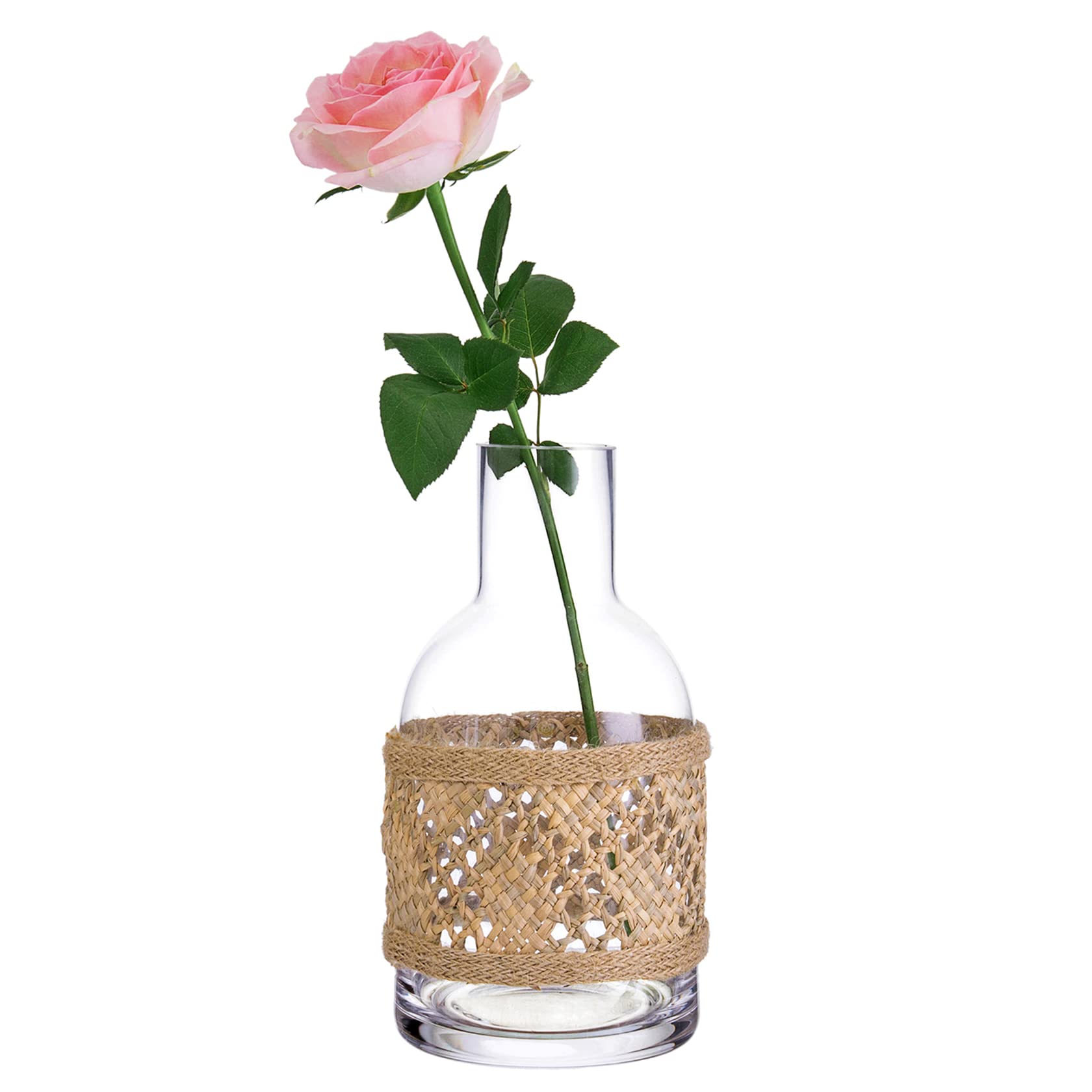 Vase en verre rustique pour centre de table de mariage champêtre