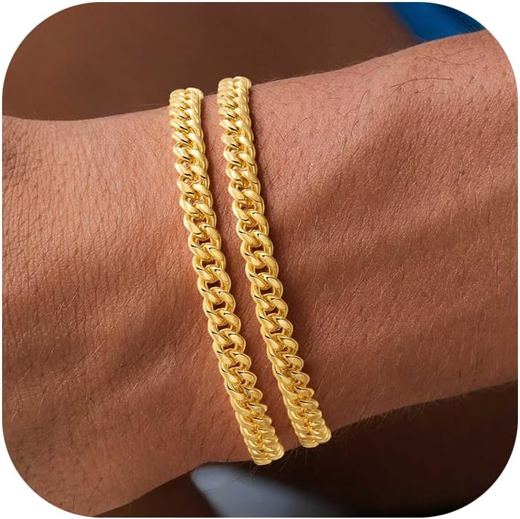 S925 Sterling Silver Bracelet for Men,6mm Sterling Silver Link Chain Bracelet for Men Jewelry Gift,7 7.5 8 9Inch