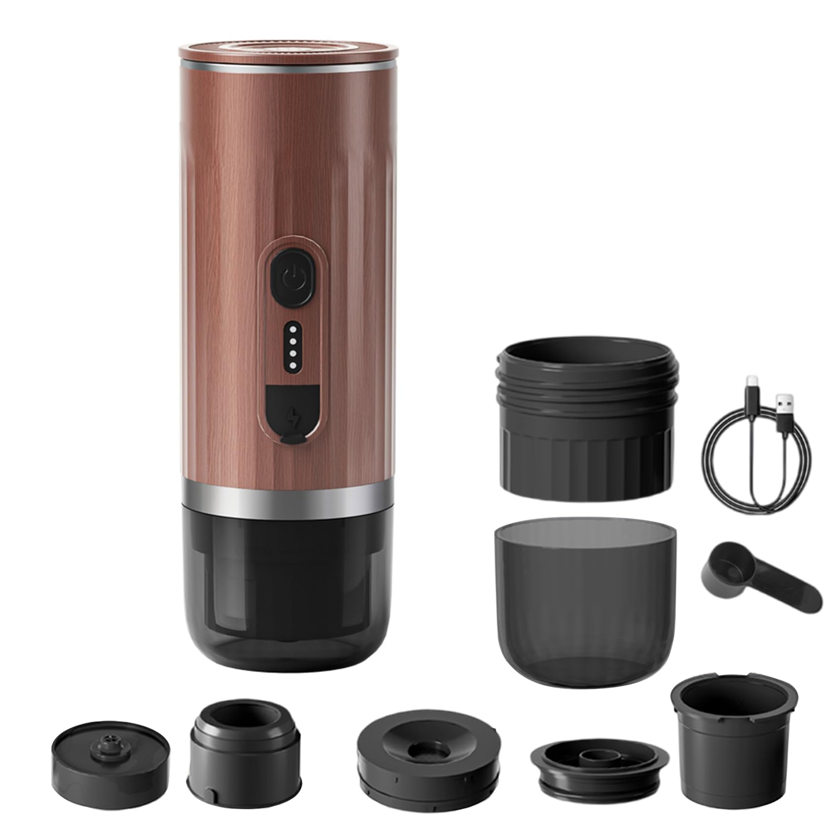 Portable Electric Espresso Machine, 3 in 1 for Ground Coffee & NS Capsule & DG Capsule Mini Coffee Maker, Fast Self Heating, Anti Dry Burning Technology, for Camping Travel RV Hiking Car Office