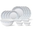 Larah By Borosil - Tiara Series, Pulse, 13 Pcs, Opalware Dinner Set, White