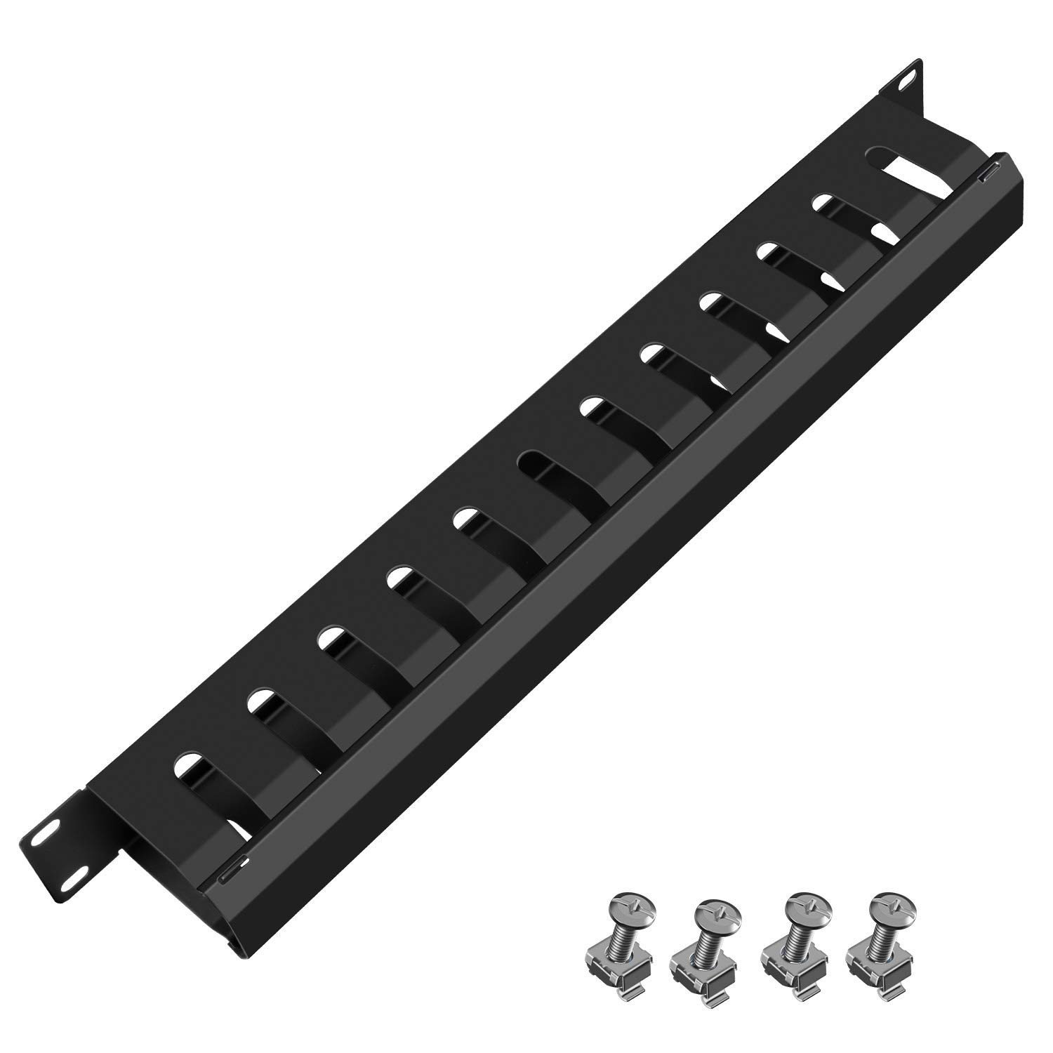 Buy 1U 19Inch Horizontal Rack Mount Cable Management,Alloy Steel 12