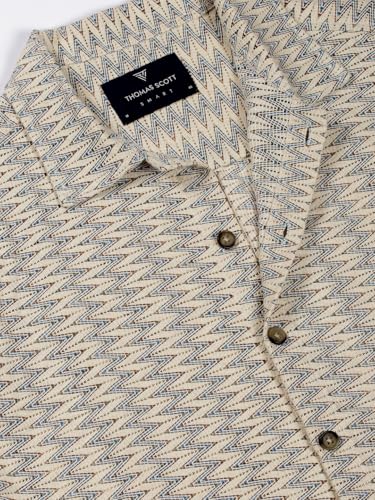 Image of Thomas Scott Men's | Abstract | Half Sleeve | Regular Fit | Cotton Poly Blend | Spread Collar | Casual Shirt