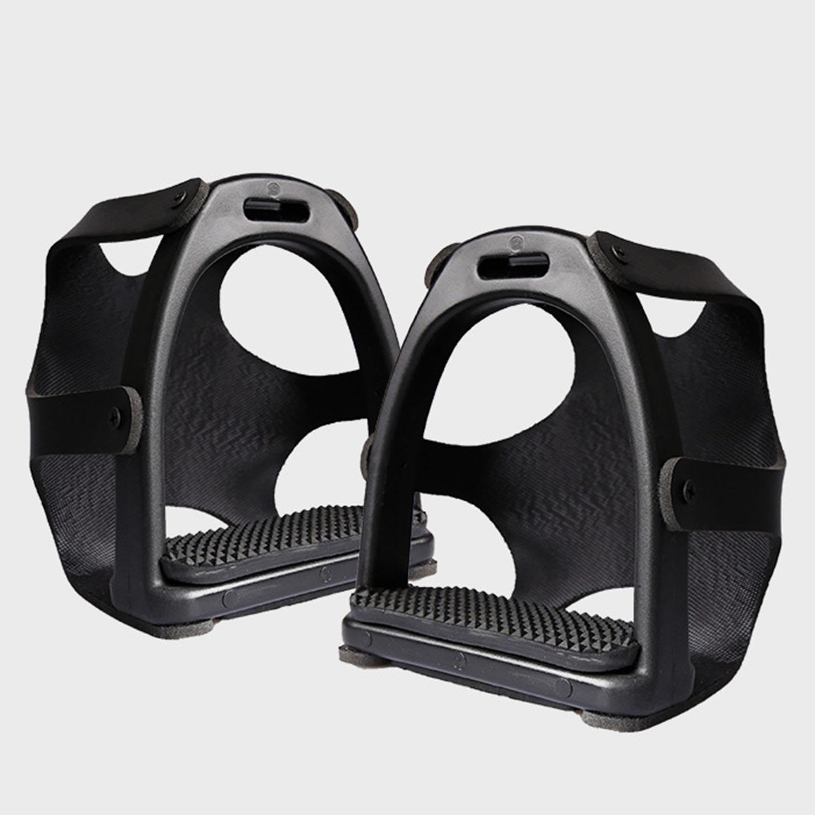 2 Piezas Estribos Ecuestres para Montar Caballos con Material de Microfibra Y Resina con Almohadillas Antideslizantes Y Cubierta Protectora Adecuados