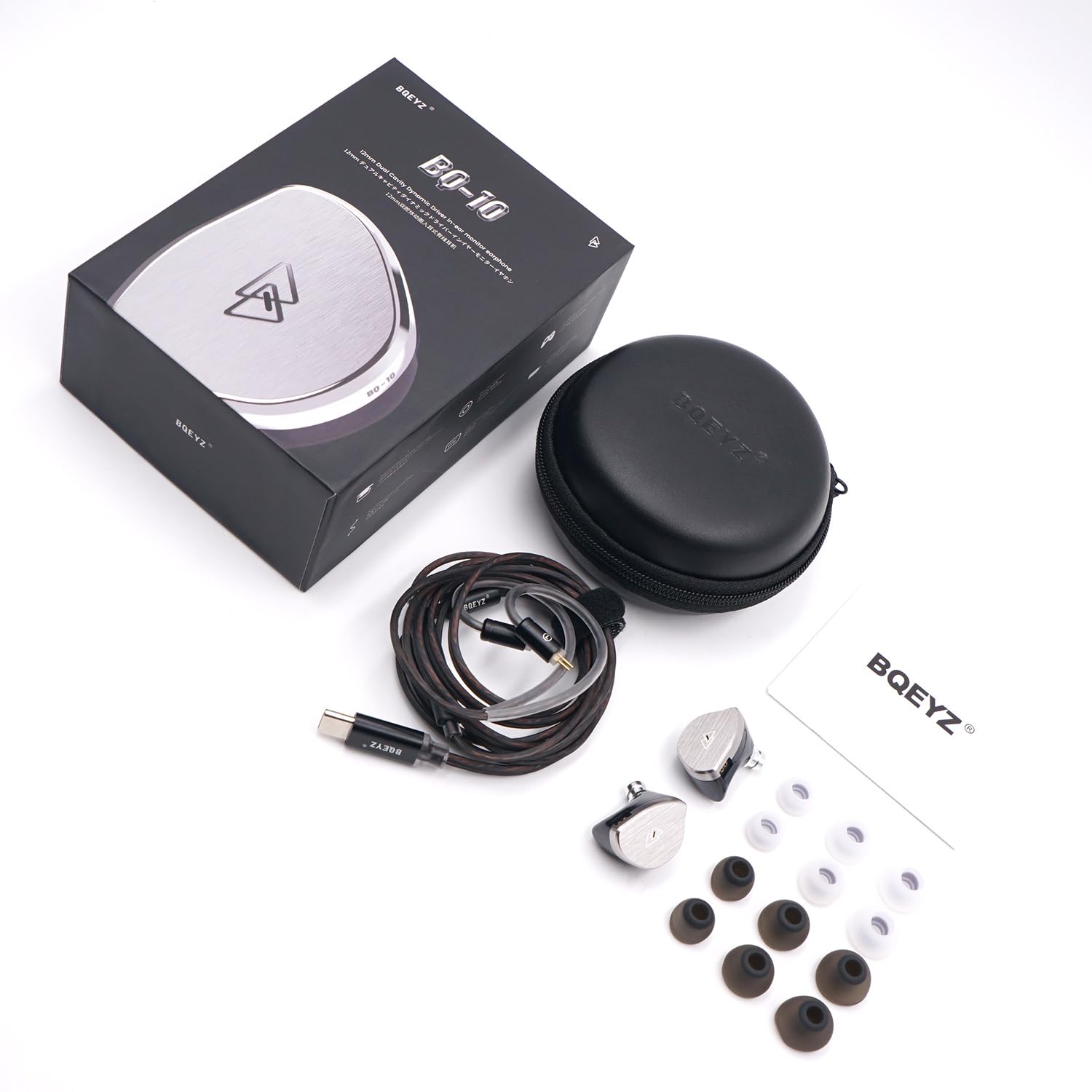 イヤホン ORIVETI bleqk , BQEYZ BQ-10 ,DUNU DTC800 BQEYZ BQ10 12mm Dual Cavity Dynamic Driver In-Ear Earphone