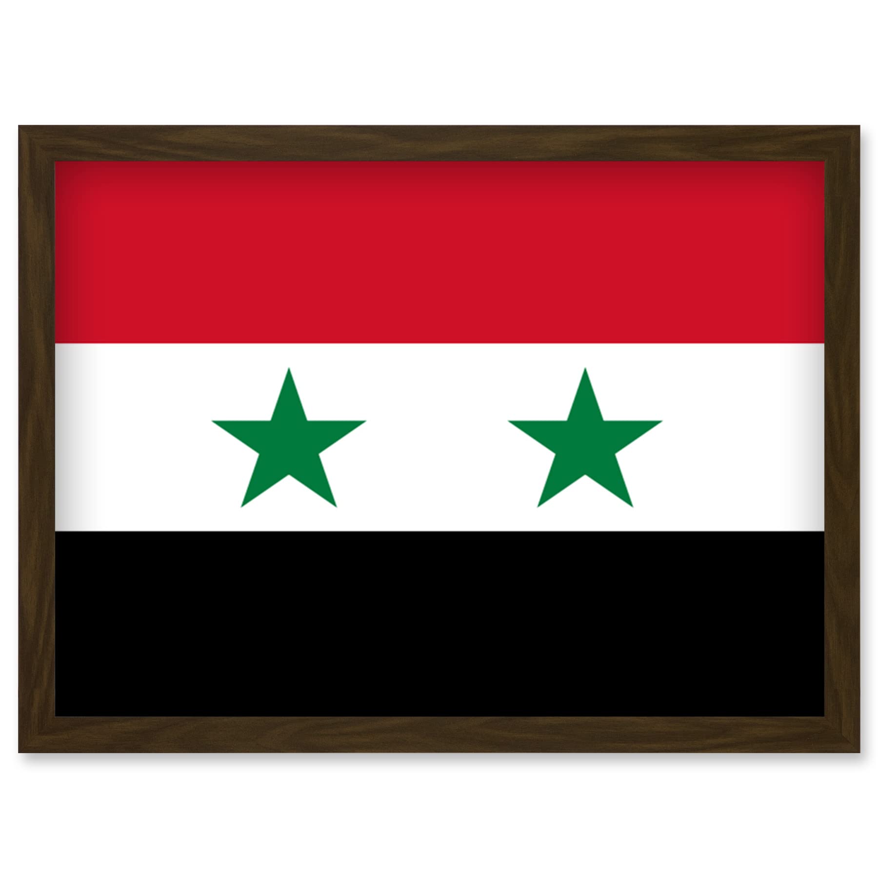 Artery8 Syrian Arab Republic National Flag Patriotic Vexillology World Flags Country Region Poster Artwork Framed Wall Art Print A4
