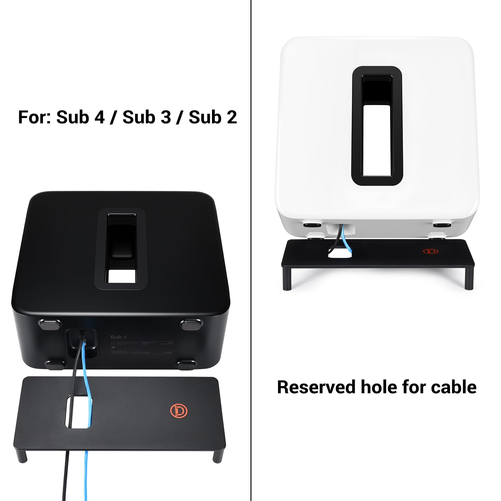 Stojak Mocujący Subwoofer do Sonos Sub 4 — Bezprzewodowy Subwoofer,Solidna Podstawa Stali Węglowej Stojaki Podłogowego Stabilny Uchwyt do Sonos Sub 4 / Sub 3 / Sub Gen 2 Głośników