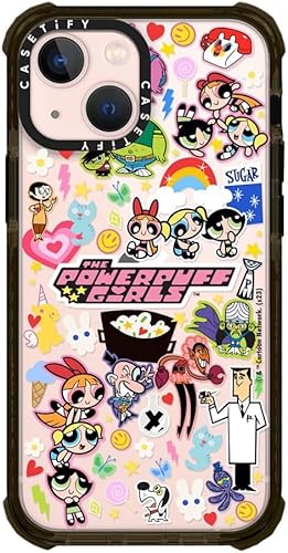 CASETiFY Funda Ultra Impact para iPhone 13 Mini Co-Lab  protección contra caídas de 9.8 pies  The Powerpuff Girls Stickermania - Negro transparente disponible en Yaxa Mexico