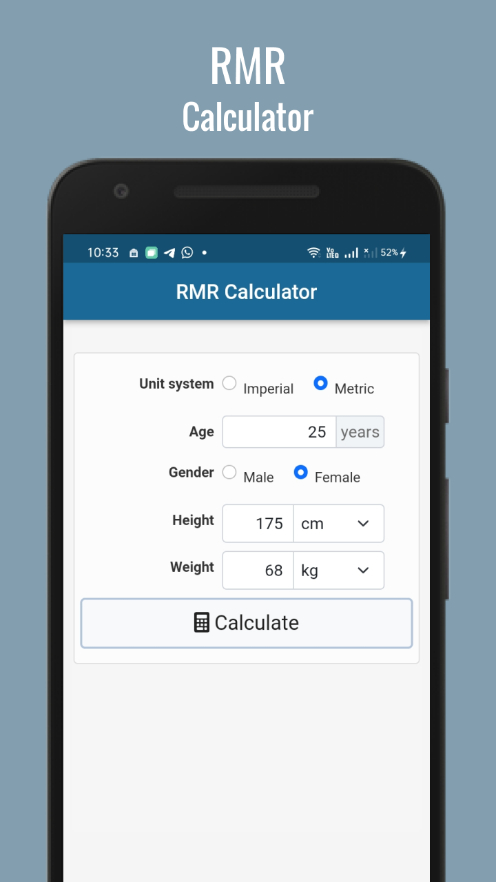 BMR Calculator App on Amazon Appstore