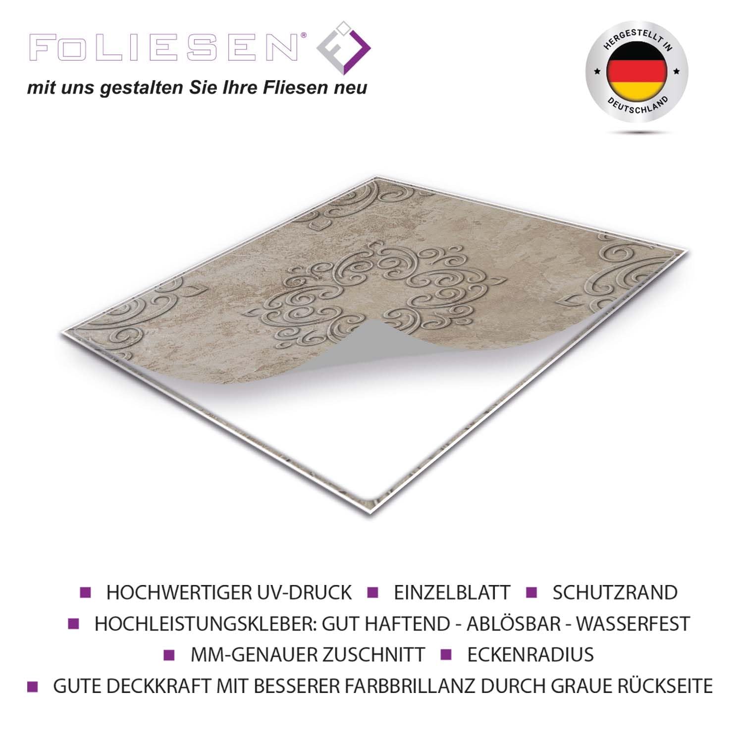 FoLIESEN - Autocollants Pour Carrelage 15x15 Cm | Film Autocollant Pour Carrelage De Salle De Bains Et De Cuisine | Retirable Sans Résidus | Carrelage Adhesif | Fontanella, .:20 Pièces