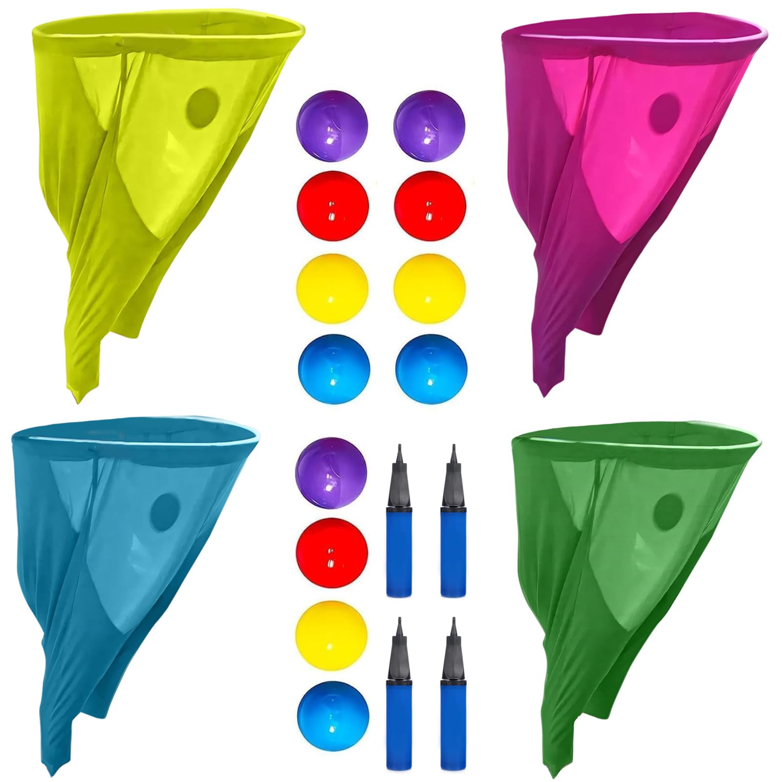 Granny Pants - Set da gioco da giardino, 4 pezzi, gioco gigante per feste all'aperto con 16 palline rimbalzanti e 4 coni di segnalazione, divertente riunione di famiglia e gioco da cortile per adulti