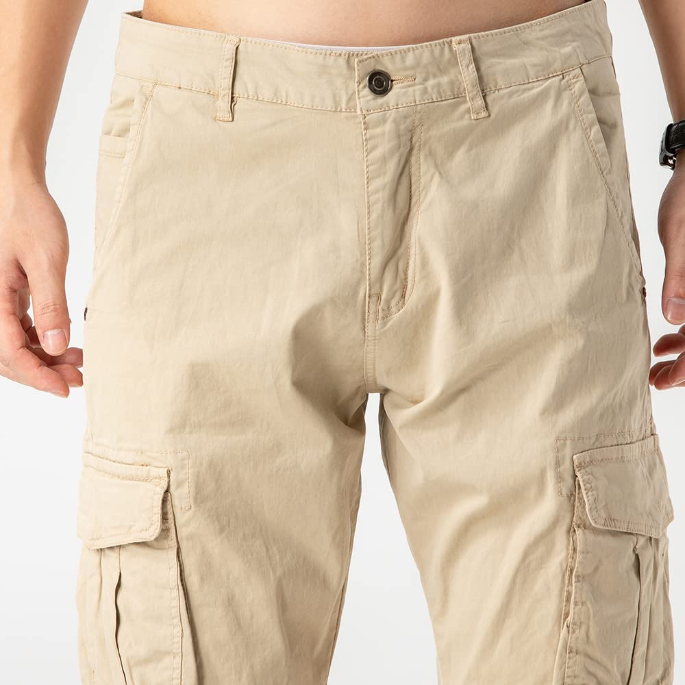 TONY BACKER Pantaloni Casual Elasticizzati Uomo Pantaloni Cargo da Uomo Pantalone in Cotone Leggero Uomo Cargo 6591