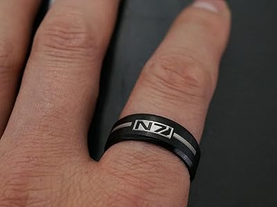 Amazon.com: Mass Effect Ring, N7 Combat Suit, Engraved Black