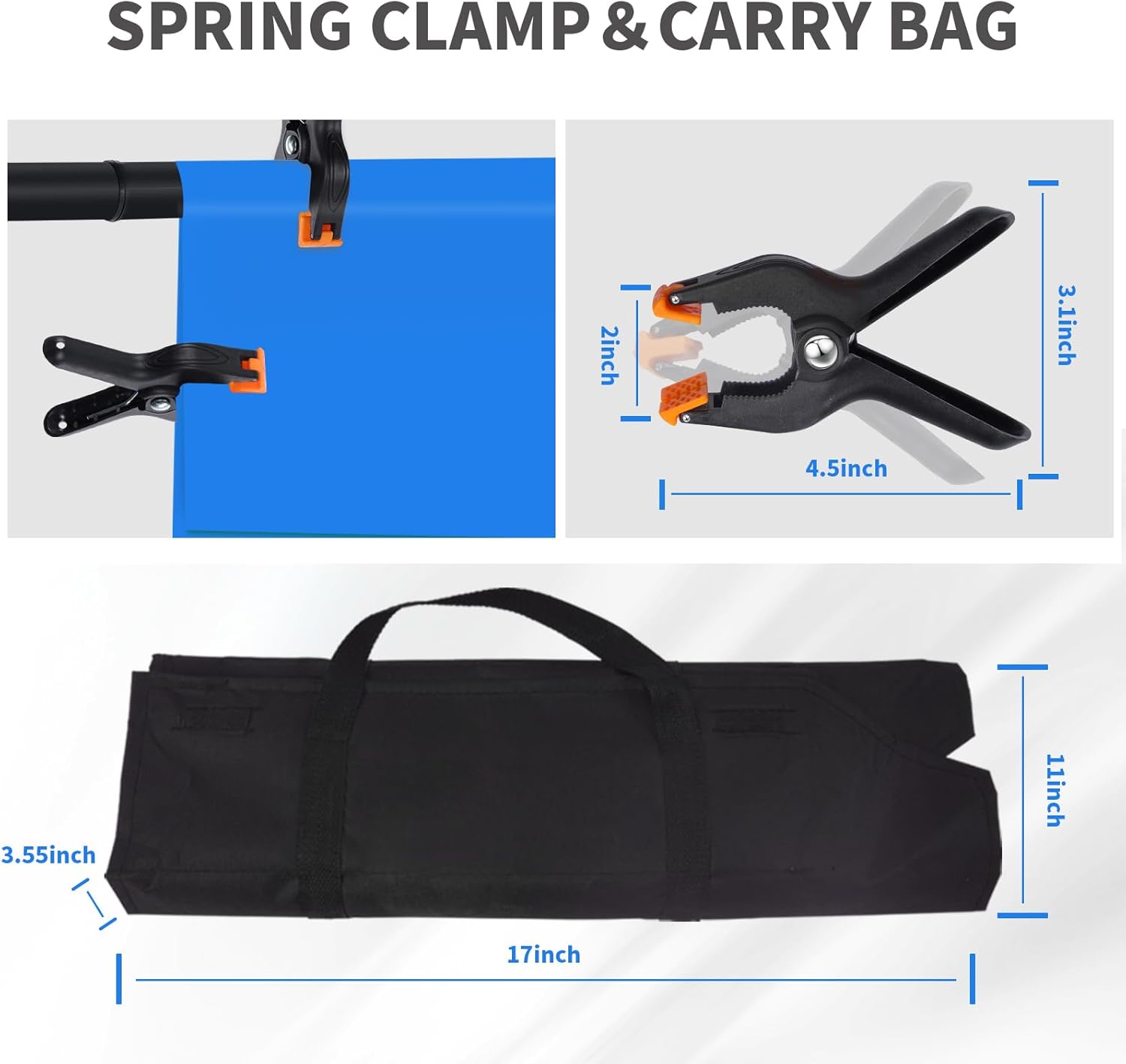 6.6x10 FT Photo Stand Kit, Adjustable Background Stand for Parties, Wedding Photography, Includes 6 Backdrop Clamps and Carrying Bag