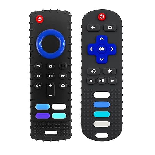 2 piezas de juguetes de dentición de silicona, mordedores con forma de control remoto para bebés, juguetes de dentición remotos de silicona,