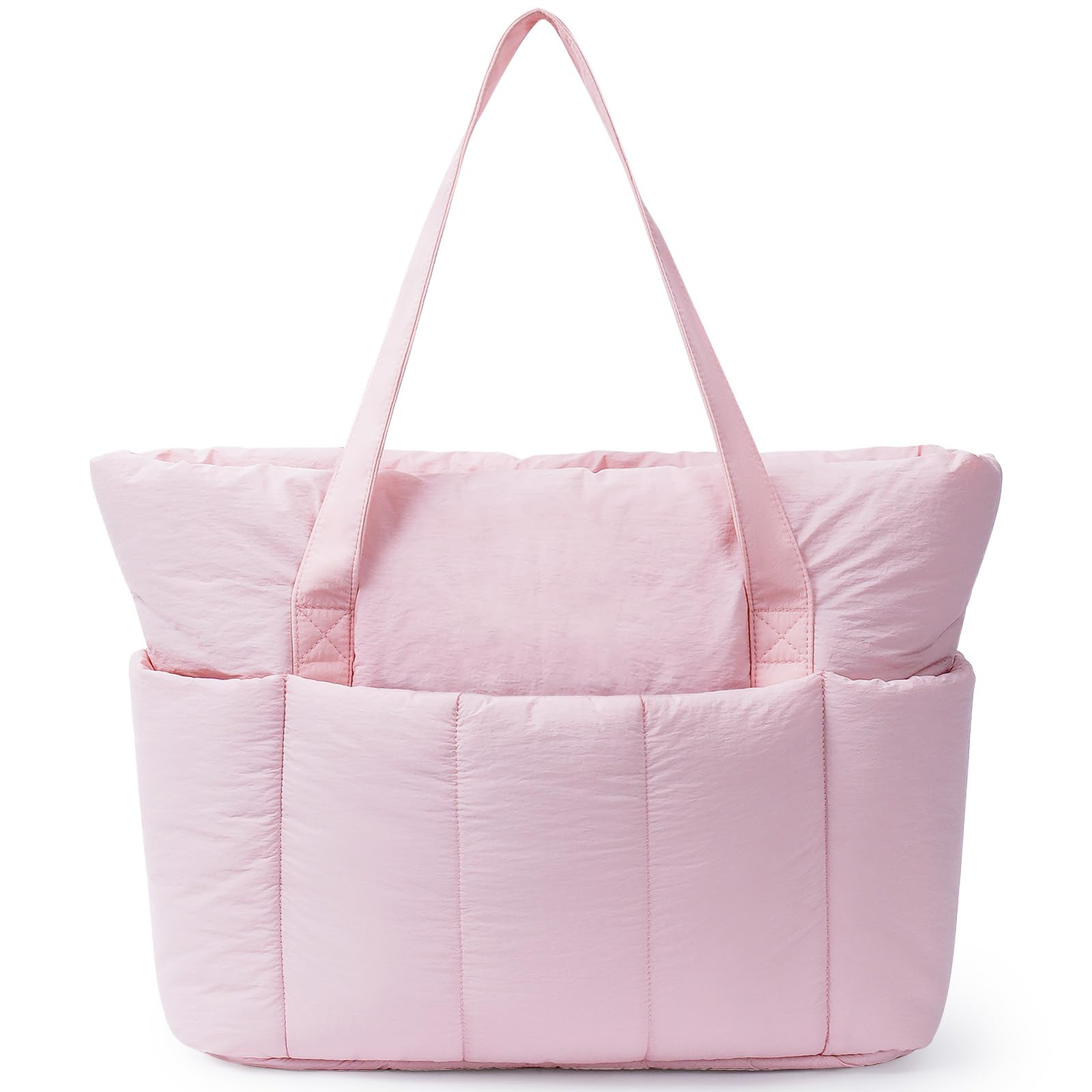Narwey Puffer Tote Bag for Women Girl, Puffy Travel Gym Shoulder Handbag