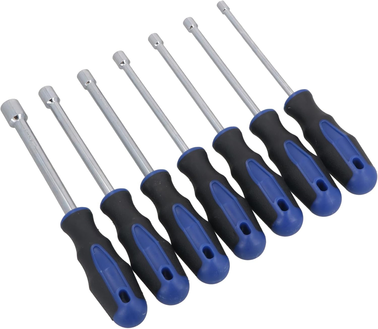 7pc Extra Long Metric Hex Nut Drivers Spinners Sockets 5mm - 13mm Soft Grip