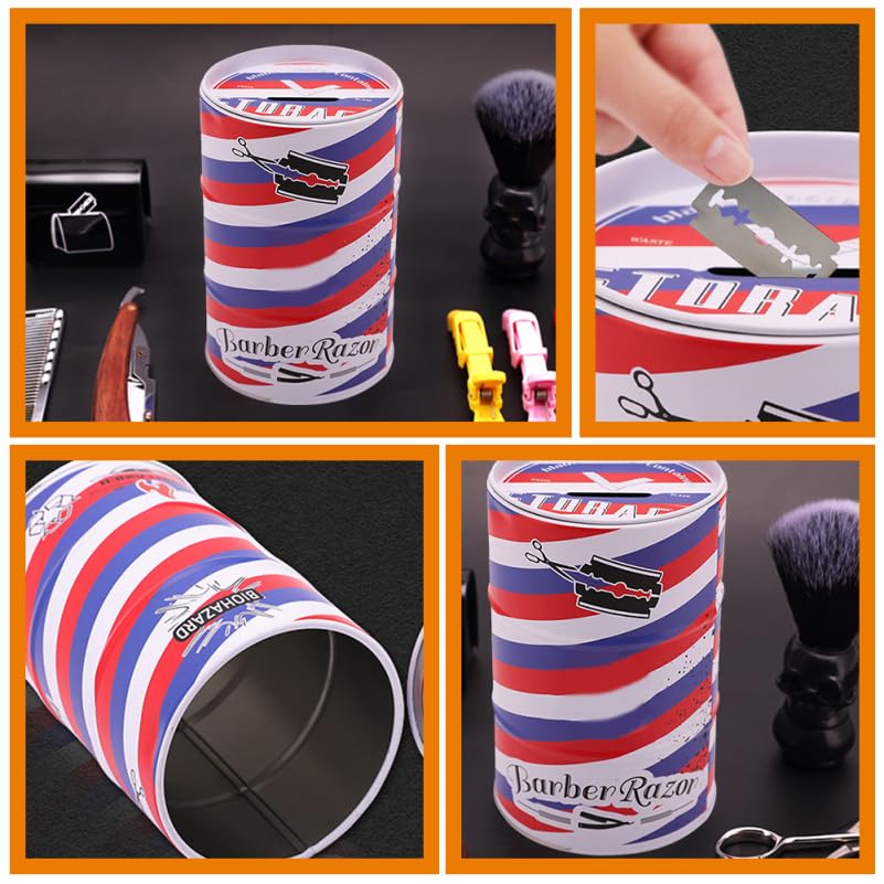Healeved Porta Lamette Da Barba Sicuro Contenitore Per Smaltimento Lame Rasoio 5.5X3.5X3.5 Pollici Per Uso Professionale E Domestico in Salone Di Parrucchiere