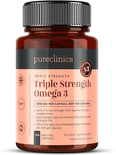Triple fuerza Omega 3 1000 mg x 180 cápsulas - 6 meses de suministro!