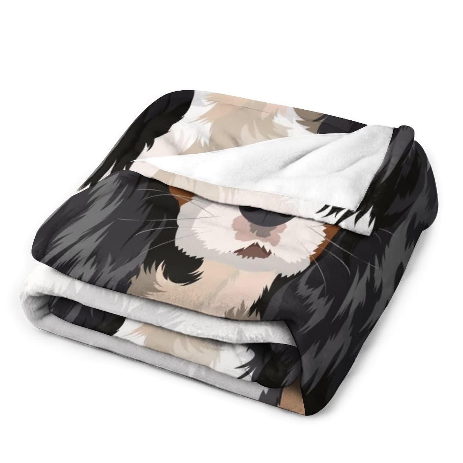 Couverture Polaire Chien Couverture Décorative Flanelle pour Lit Canapé 150×200cm