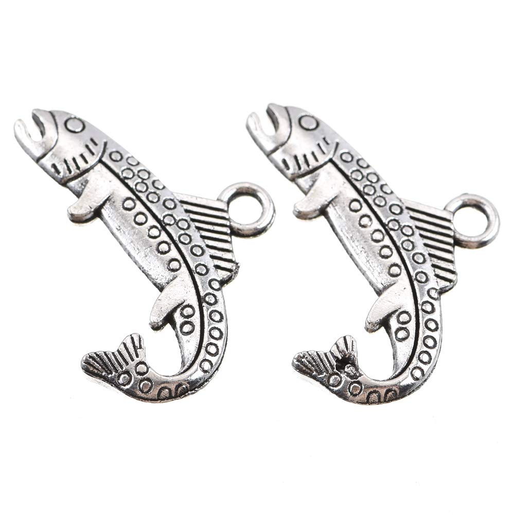 100pcs Antique Silver Plated Sea Animal Fish Charms Ocean Charm Pendant Bracelets Necklace Jewelry Findings Jewelry Making Craft DIY