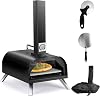 Karinear Pellet Pizza Oven Outdoor Pizza Oven with Pizza Stone Accessories Wooden Pellets 12 Inch Outdoor Pizza Oven for Garden Outdoor Camping